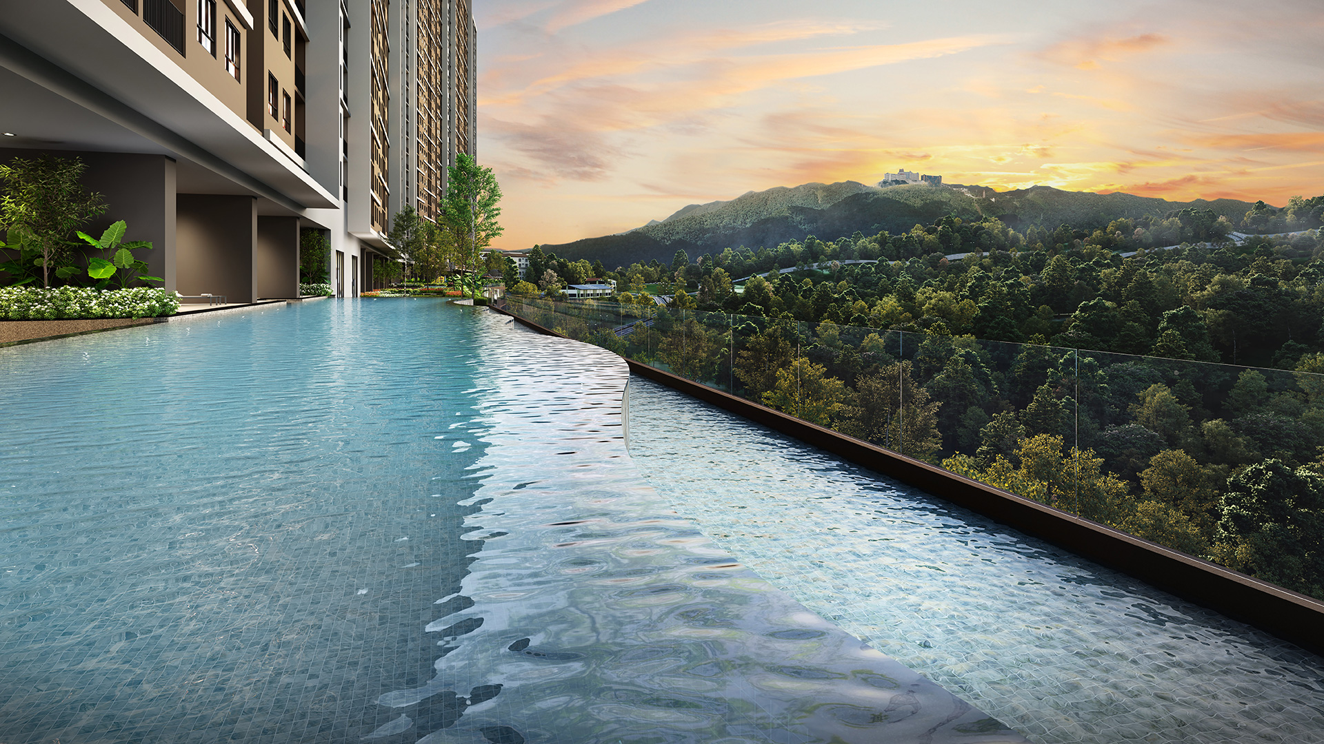 Swimming Pool with Infinity Pool Edge